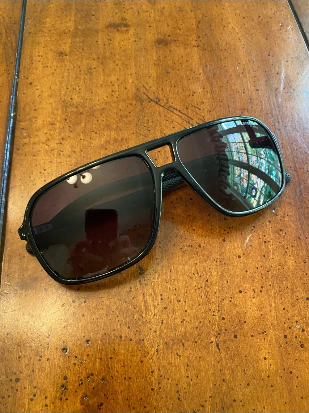Carrara Polarized Black Aviator Sunglasses - Dark Lenses